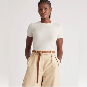 Quince Mongolian Short Sleeve Cashmere T shirt